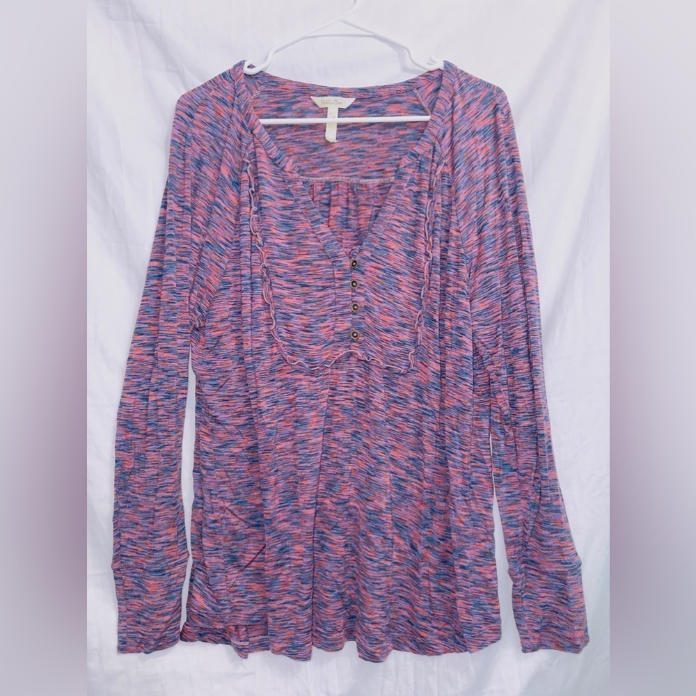 Matilda Jane Moments With You Planetarium Long Sleeve V Neck Top size large